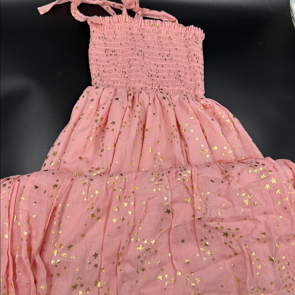 Rosa Flamenco Pink Dress with Gold Star Accents NWT